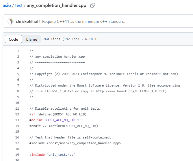 test matrix asio completion handler